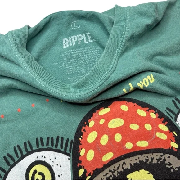 Urban Outfitters Psychedelic Green Shirt Size Large - Picture 3 of 3